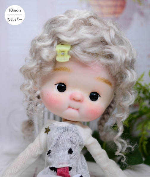 売り切れました 【10インチ（Qbabyサイズ）】 ドール用ウィッグ ふたつ
