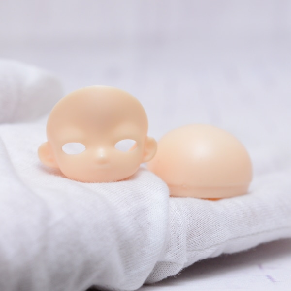 CoroporoDollsオリジナルドールヘッド 磁石接着済み うか4.2 【アイカラー:3/青・オレンジ】 (10cmサイズボディ用ドールヘッド/ノーメイク) レジン製