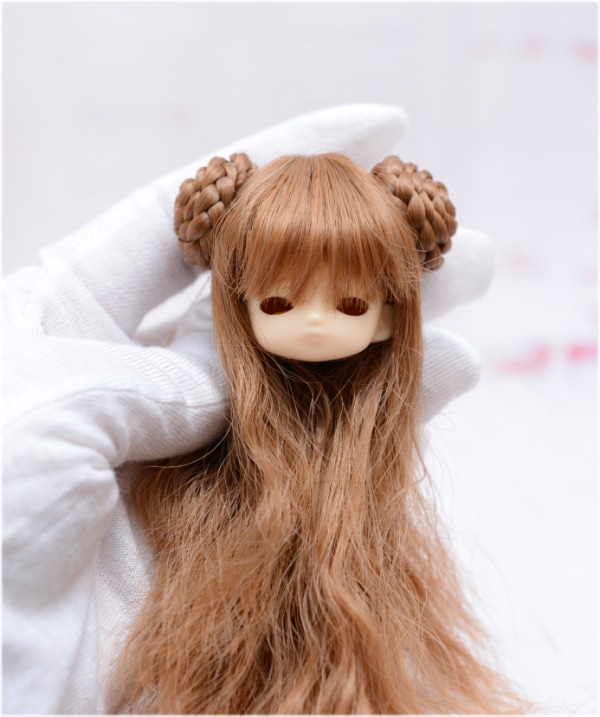 CoroporoDollsオリジナルドールヘッド 磁石接着済み うか4.2 【アイカラー:3/青・オレンジ】 (10cmサイズボディ用ドールヘッド/ノーメイク) レジン製