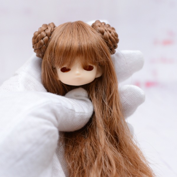 CoroporoDollsオリジナルドールヘッド 磁石接着済み うか4.2 【アイカラー:3/青・オレンジ】 (10cmサイズボディ用ドールヘッド/ノーメイク) レジン製