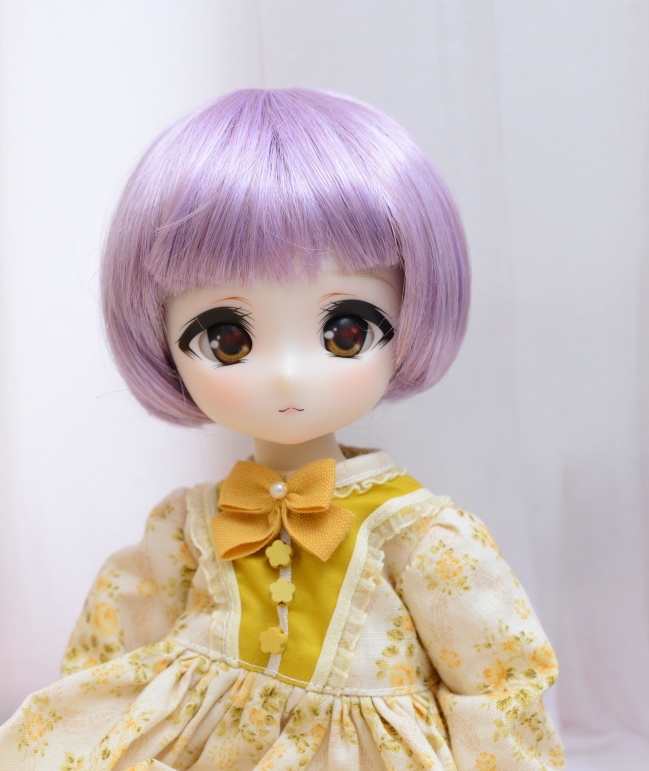 6～7インチ】 ドール用ウィッグ ショートボブ 人造モヘア （2色