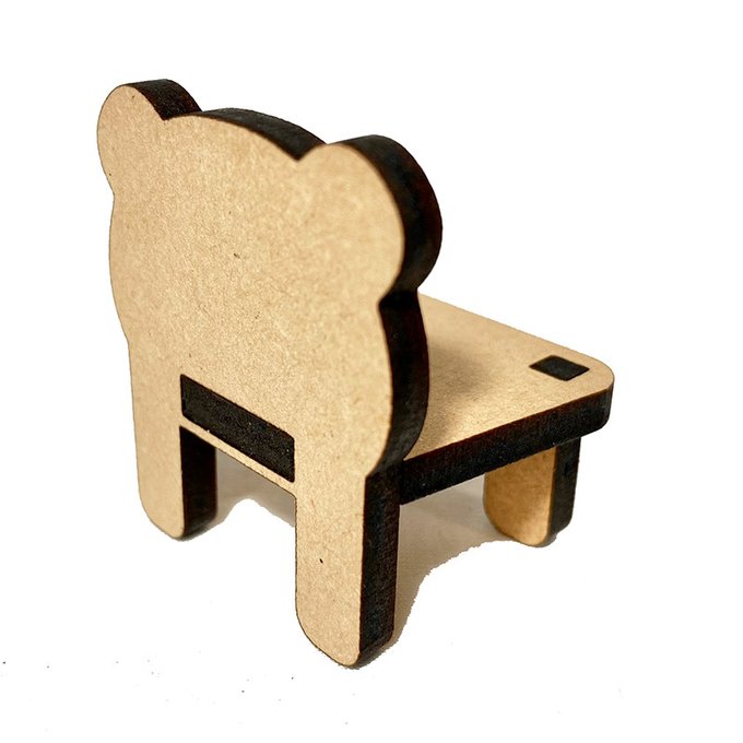 夜舟様ハンドメイド ナチュラルくま椅子(小)・顔あり ハニーベアなどに