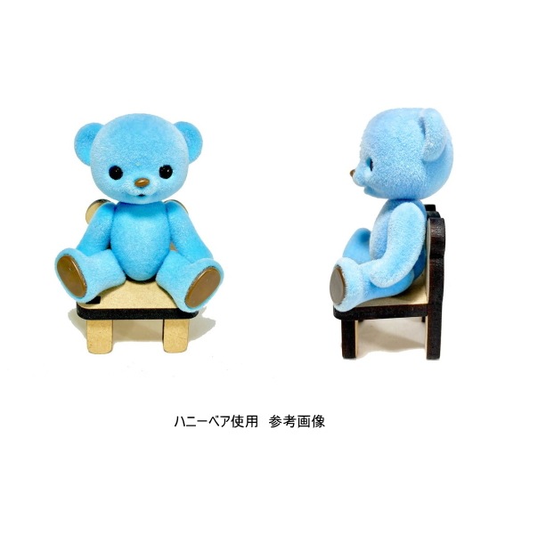 夜舟様ハンドメイド ナチュラルくま椅子(小)・顔あり ハニーベアなどに