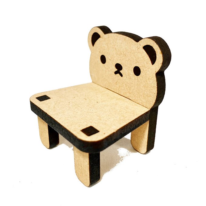 夜舟様ハンドメイド ナチュラルくま椅子(小)・顔あり ハニーベアなどに