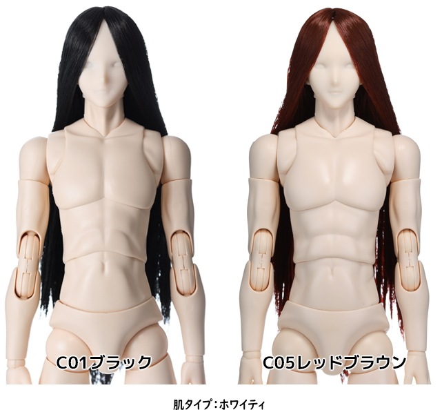 【オビツ製作所】30-02植毛ヘッド　肌：ホワイティ  / 30HD-M02WC