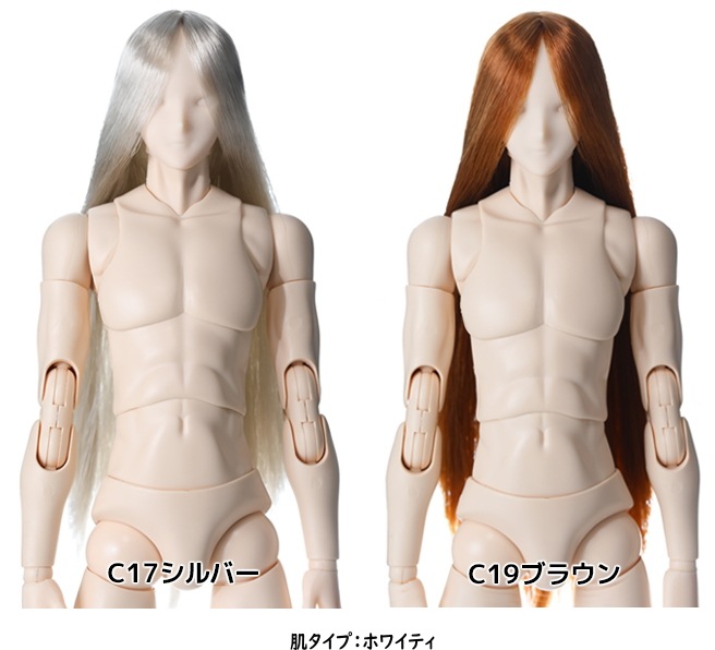 【オビツ製作所】30-02植毛ヘッド　肌：ホワイティ  / 30HD-M02WC