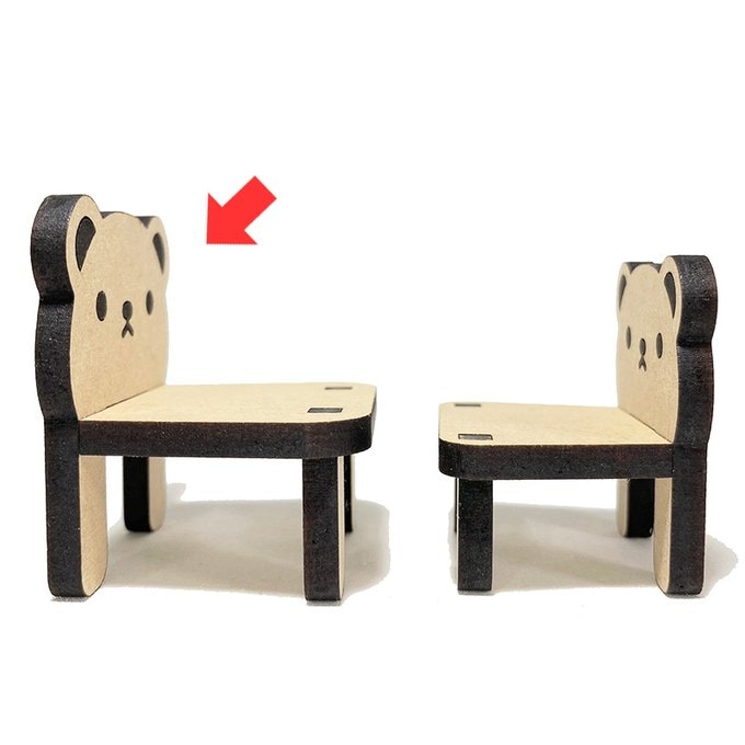 夜舟様ハンドメイド ナチュラルくま椅子(大)・顔あり オビツ11などミニドールに♪