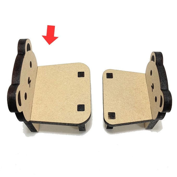 夜舟様ハンドメイド ナチュラルくま椅子(大)・顔あり オビツ11などミニドールに♪