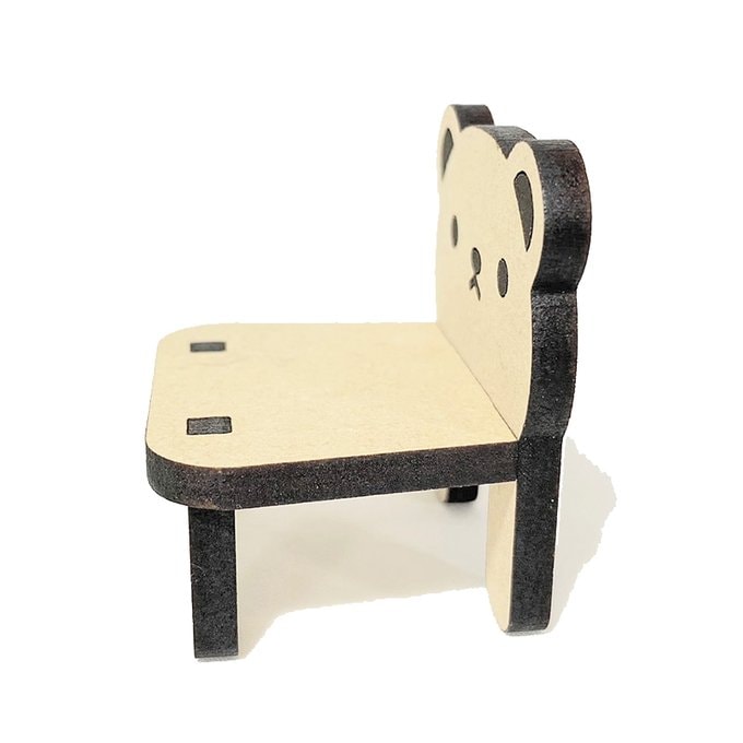 夜舟様ハンドメイド ナチュラルくま椅子(大)・顔あり オビツ11などミニドールに♪