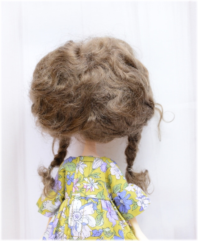 モヘア 9ー10インチ Blythe ブライス 大1/3 ヘア セットウィッグ