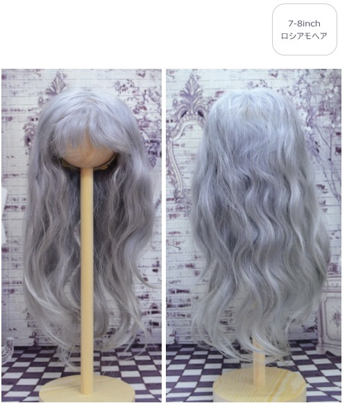 ビスクドール モヘアウィッグ ♡ サイド編み込みスタイル アッシュブロンド ビスクドール モヘアウィッグ ♡ サイド編み込みスタイル アッシュ