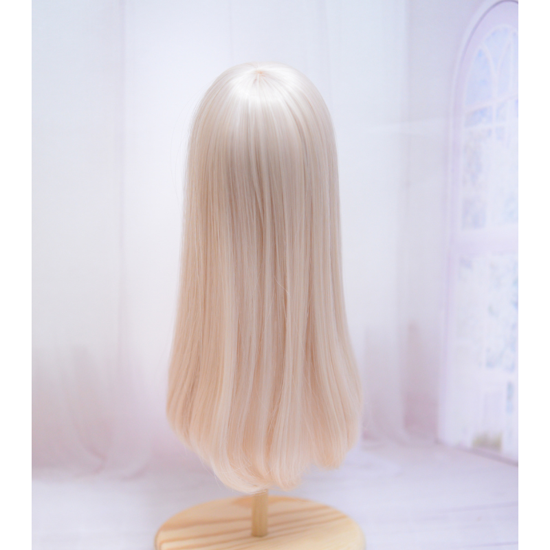 【6.5インチ】ドール用ウィッグ　ロング内巻　シャンパンピンク/202604