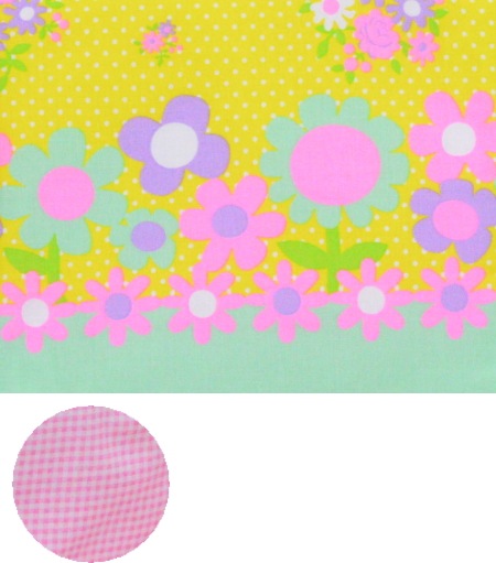 　【ハンドメイド】　お人形とおでかけバッグ　【ミニドールサイズ】　ピンクスフラワー　【まるしぇらぱん・ハンドメイド】