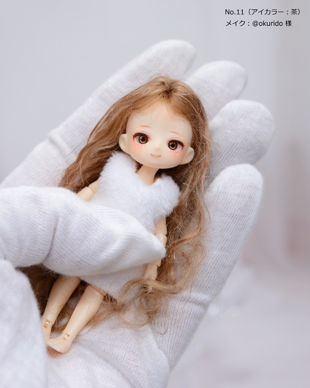 お迎え頂きました　　【ミゼットドール】　カスタムドール　No.11 　アイカラー：茶（☆メイク:@okurido 様 ）