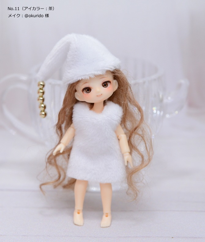 お迎え頂きました　　【ミゼットドール】　カスタムドール　No.11 　アイカラー：茶（☆メイク:@okurido 様 ）