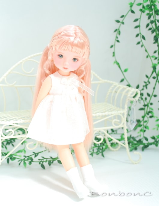 mudoll BonbonC】 カスタム BonbonC 【植毛タイプ・ピンク髪 E】フル