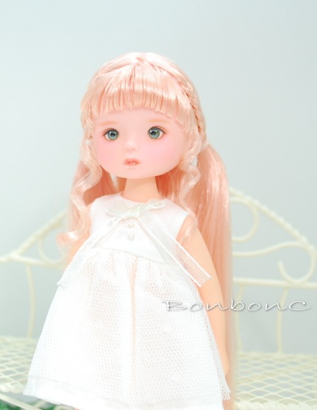 Mudoll Bonbonc カスタム Bonbonc 植毛タイプ ピンク髪 E フルセットドール Sold Out Doll Wig リトルポリッシュ