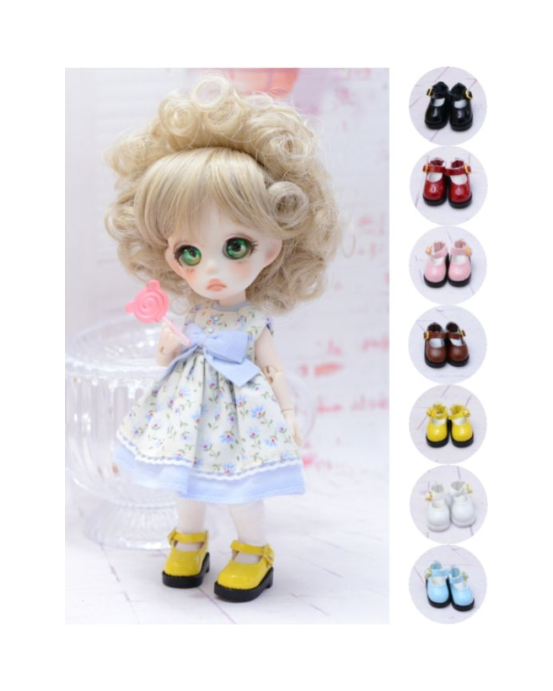 クリックポスト発送可！　ミニドールサイズ　合皮ストラップシューズ　/海外製