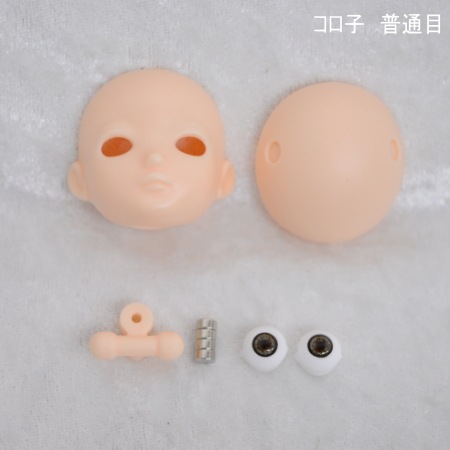 CoroporoDollsオリジナルドールヘッド　【コロ子　普通目】　レジン製 ヘッドキット　専用アイ付