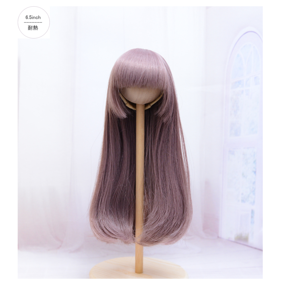 完売しました　【6.5インチ】　ドール用ウィッグ　　ロング内巻　アッシュトープパープル