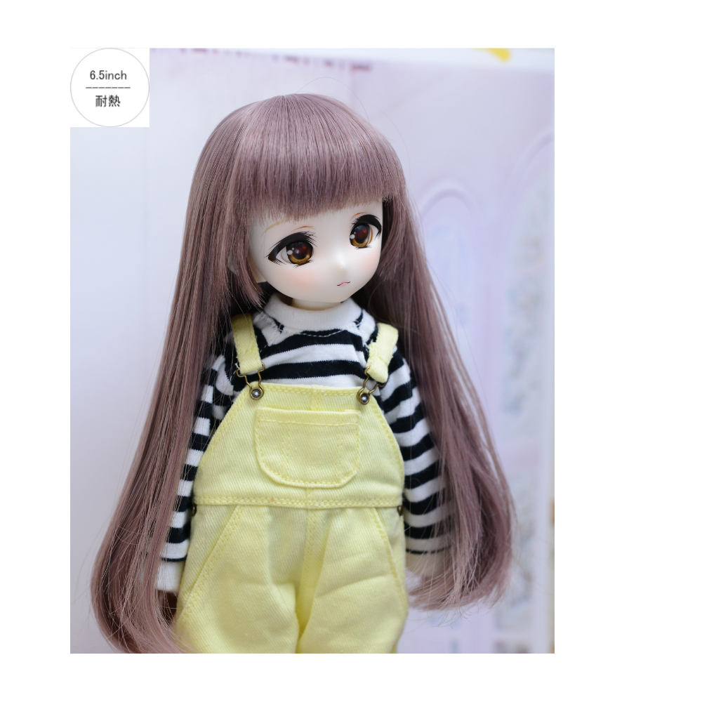 完売しました　【6.5インチ】　ドール用ウィッグ　　ロング内巻　アッシュトープパープル