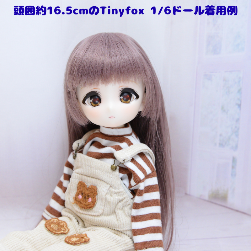 完売しました　【6.5インチ】　ドール用ウィッグ　　ロング内巻　アッシュトープパープル