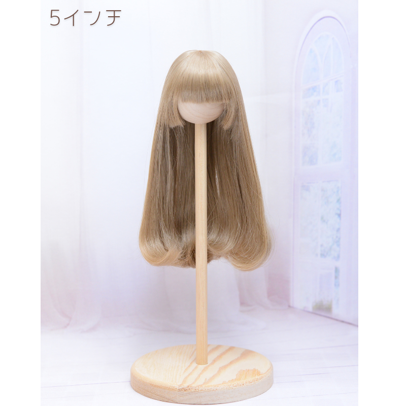 【5インチ】耐熱ドール用ウィッグ　ロング内巻 　シルキーフォーン　/頭囲約13cm
