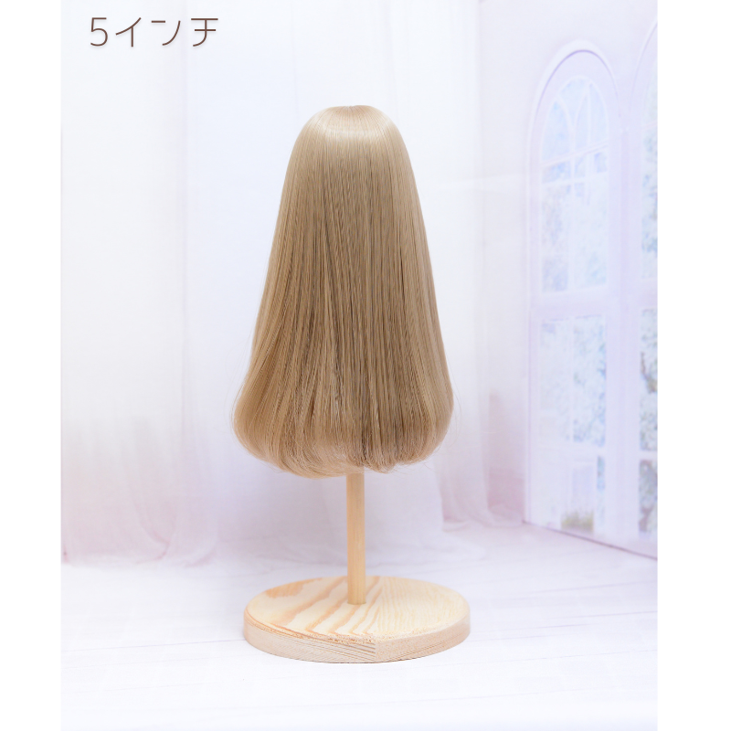 【5インチ】耐熱ドール用ウィッグ　ロング内巻 　シルキーフォーン　/頭囲約13cm