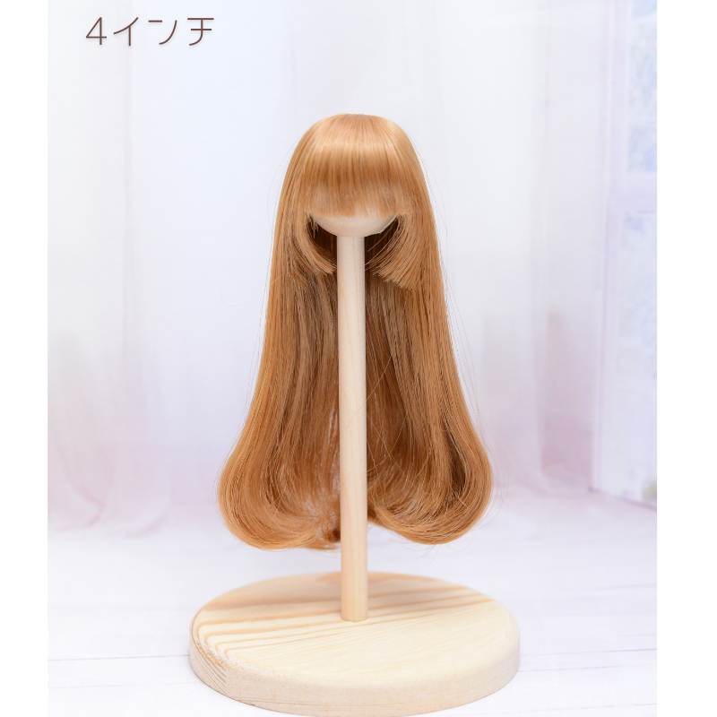 【4インチ】　耐熱ドール用ウィッグ　ロング内巻 　/　キャラメルラテ