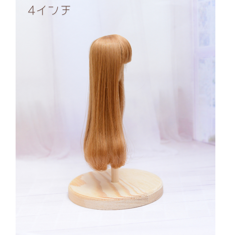 【4インチ】　耐熱ドール用ウィッグ　ロング内巻 　/　キャラメルラテ