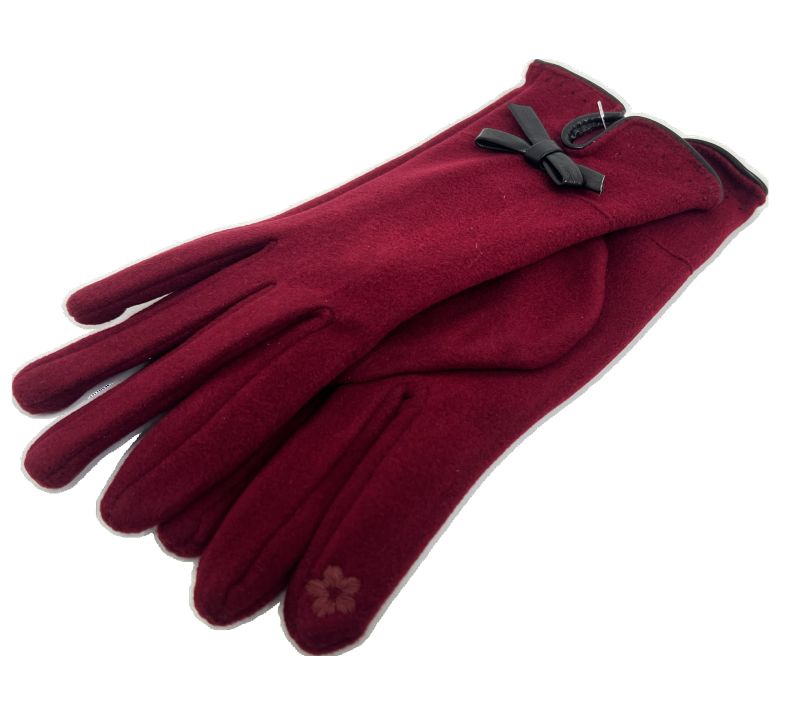 [1個]リボンモチーフ グローブ／BORDEAUX　　