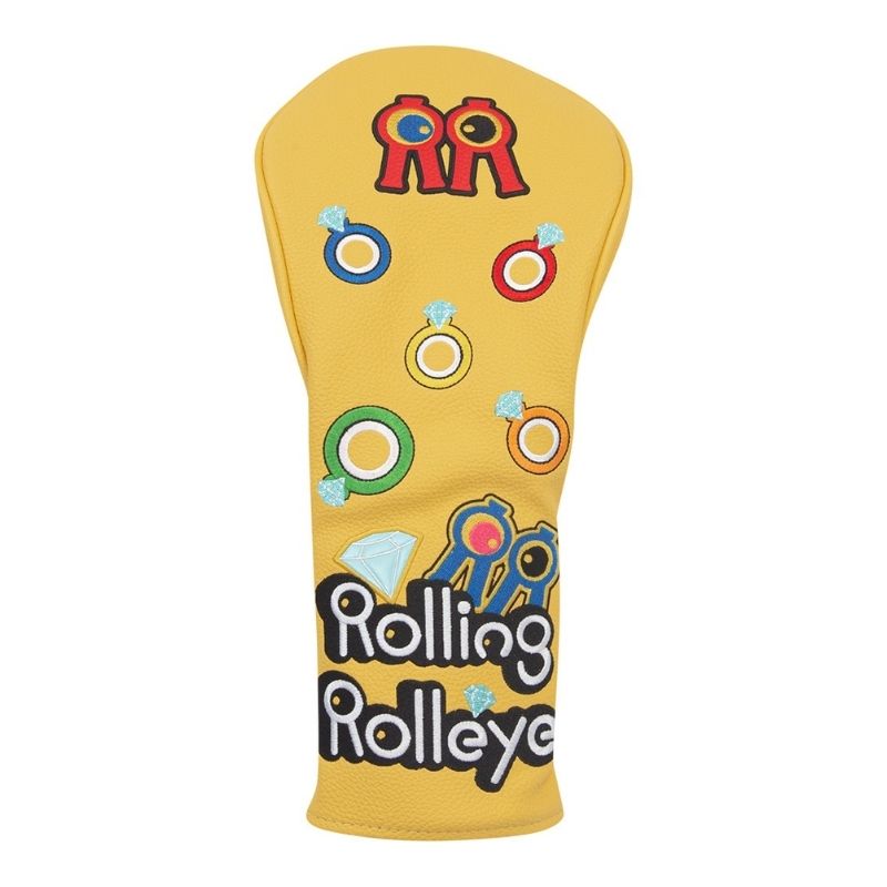 【直送品（買い合わせ不可）】Rolling Rolleye ビッグロゴ ドライバーカバー イエロー　　