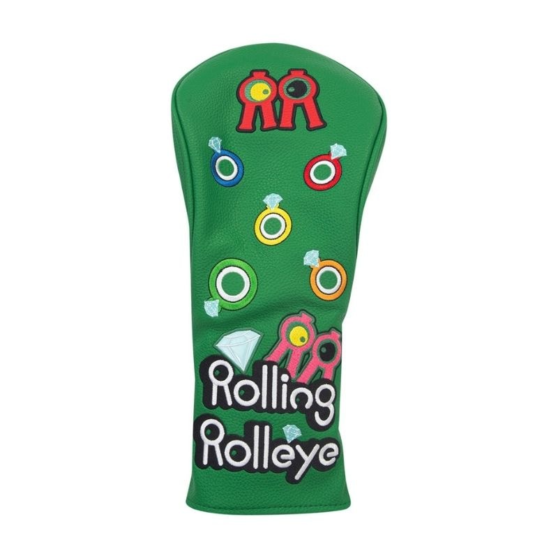 【直送品（買い合わせ不可）】Rolling Rolleye ビッグロゴ ドライバーカバー グリーン　　