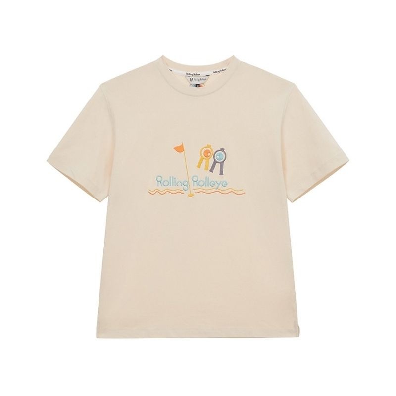 【直送品（買い合わせ不可）】Lサイズ ユニセックス Rolling Rolleye ロールロール フラッグ スクリーン Tシャツ クリーム　　