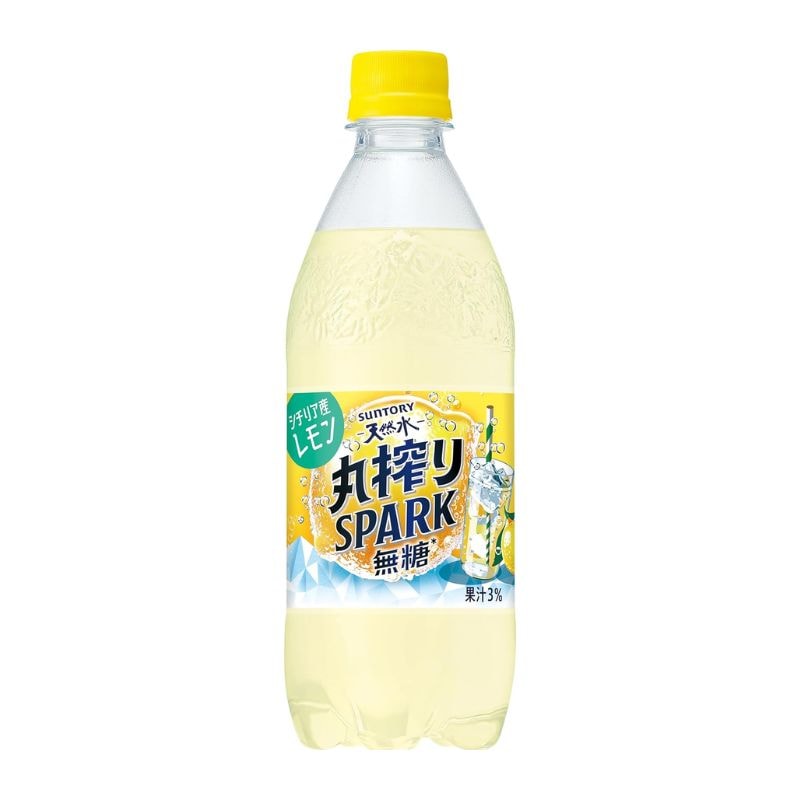 [24本]サントリーフーズ 天然水丸搾スパーク無糖レモン　500ml　賞味期限2025.08.11【賞味期限間近】