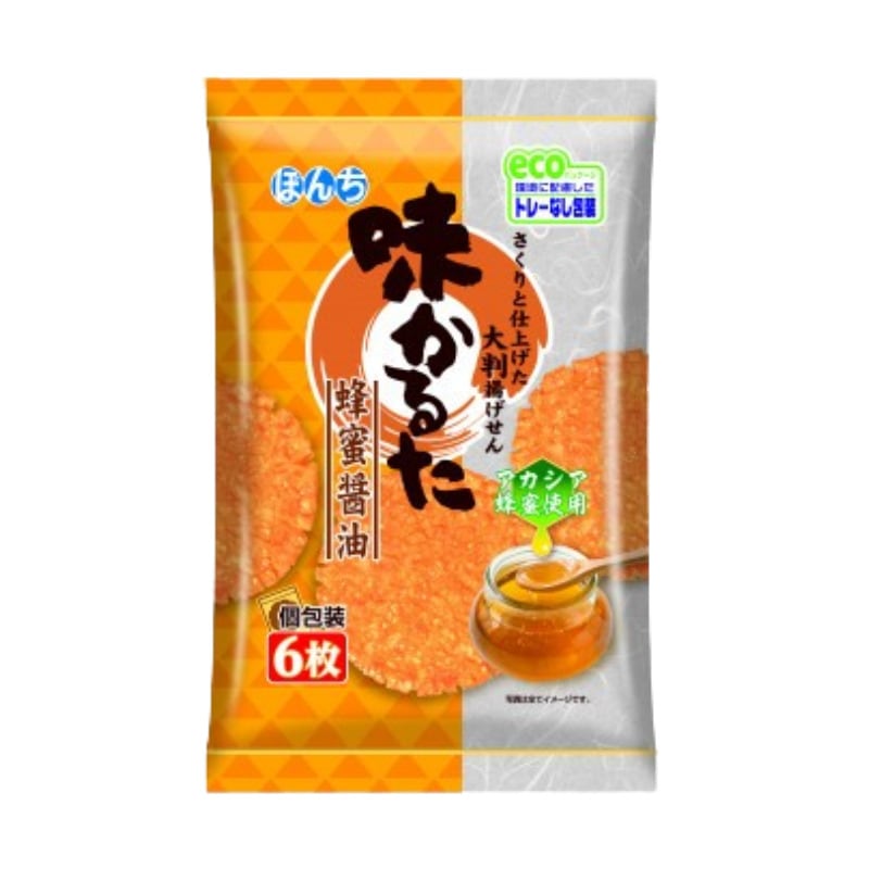 [3個]ぼんち 味かるた 蜂蜜醤油 6枚 賞味期限2026.04.30【賞味期限間近】