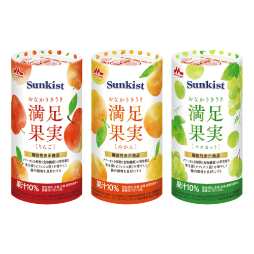 森永乳業 サンキスト おなかうきうき 満足果実 いろいろセット ケース1箱販売 18本入 (6本×3種)(※) 