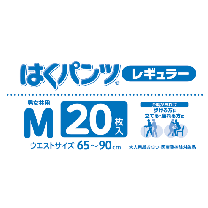 リフレ はくパンツ レギュラー Mサイズ 20枚入 4回吸収 ｜ 外側の