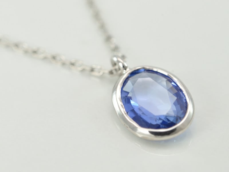 Blue Sapphire_0.65ct/pt900 Necklace【Petalo/ペタロ】