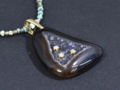 Druzy Agate/diamond_0.08ct/K18YG Pendant top　【Soro/ソロ】