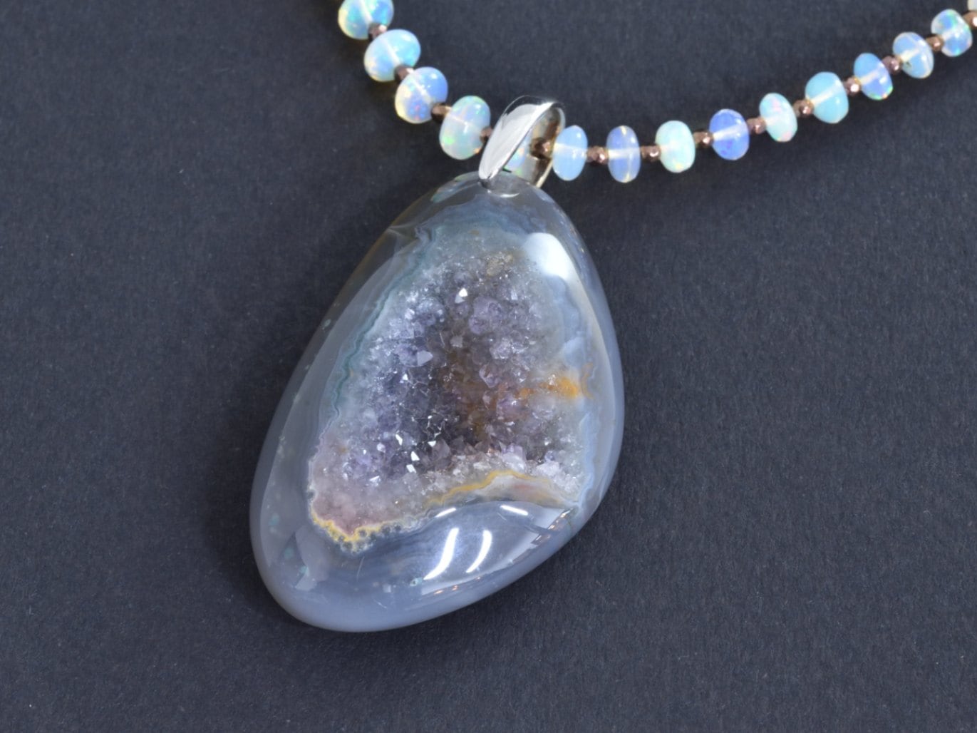 Druzy Agate/pt900 Pendant top 【Soro/ソロ】
