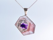 Red Geothite in Amethyst Quartz_19.50ct/K18PG Necklace 【Murion/ムリオン】