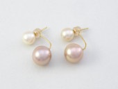 Akoya Pearl/Fresh water pearl/K18YG 【2WayPierce/ツーウェイピアス】