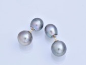 【実店舗にて販売済み】Black Pearl / K18YG Pierce 【Studs pierce】