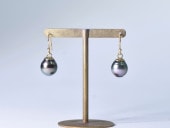 south sea black pearl / K18YG 【hook pierce】