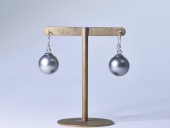 south sea gray pearl 11.9mm_11.9mm / pt900 【hook pierce】