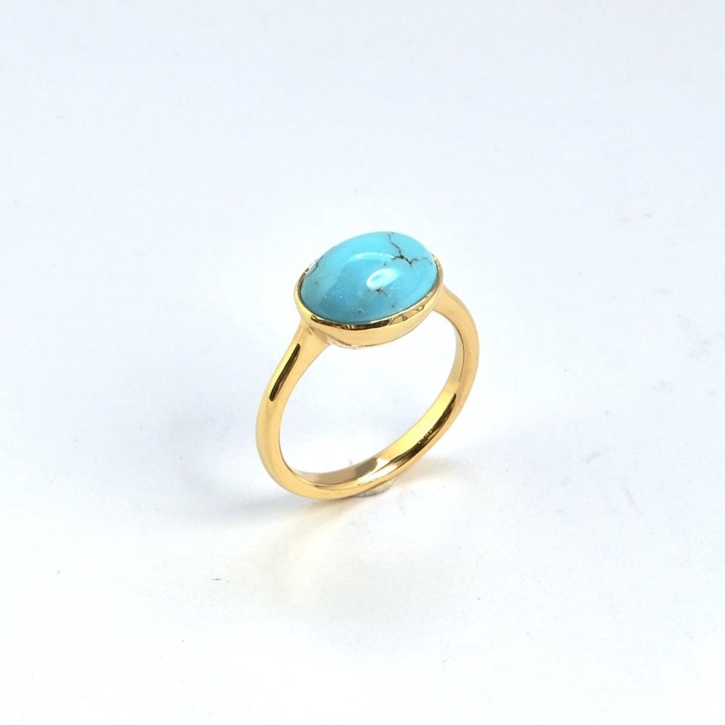 モデルオーダー事例<br>【Primeiro/プリメイロ】<br>ターコイズのゴールドリング