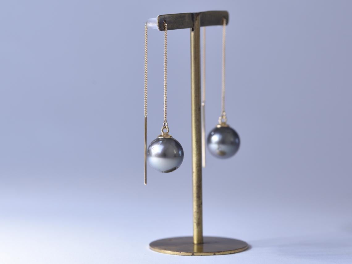 South Sea Black Pearl/Chain Earrings【The Pearl/ザ・パール】