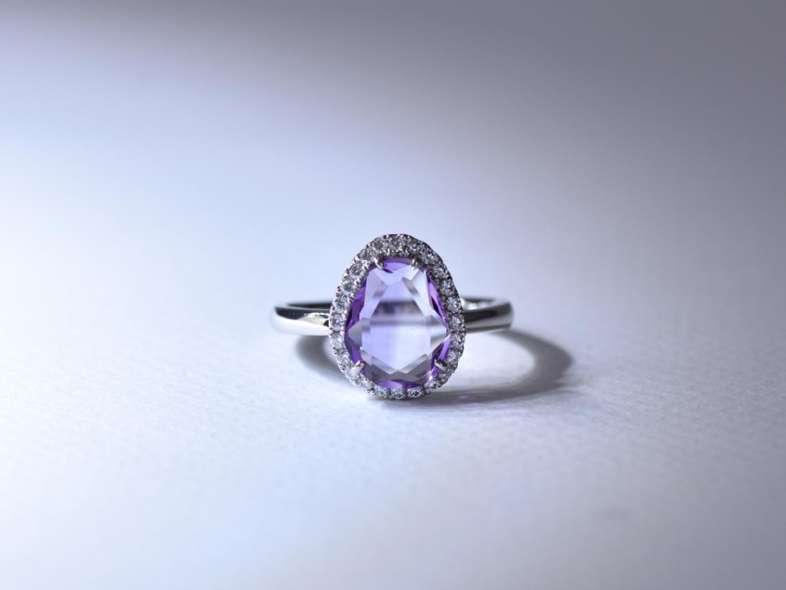 Amethyst and Diamond/Pt950 Ring【Rigel/リゲル】