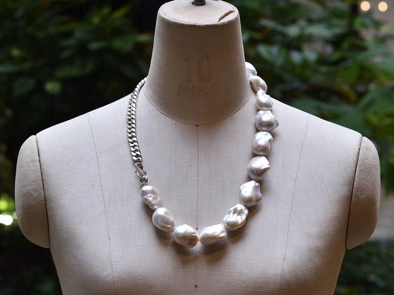 Freshwater Baroque Pearl / SV925 Vintage Chain Necklace【the pearl/ザ・パール】